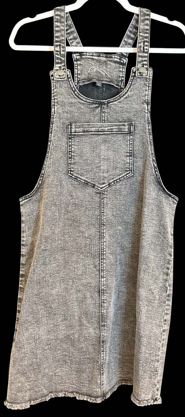 art class Acid Wash Gray Denim Overall Dress Girls XXL/18 or Jr’s Size Medium/7